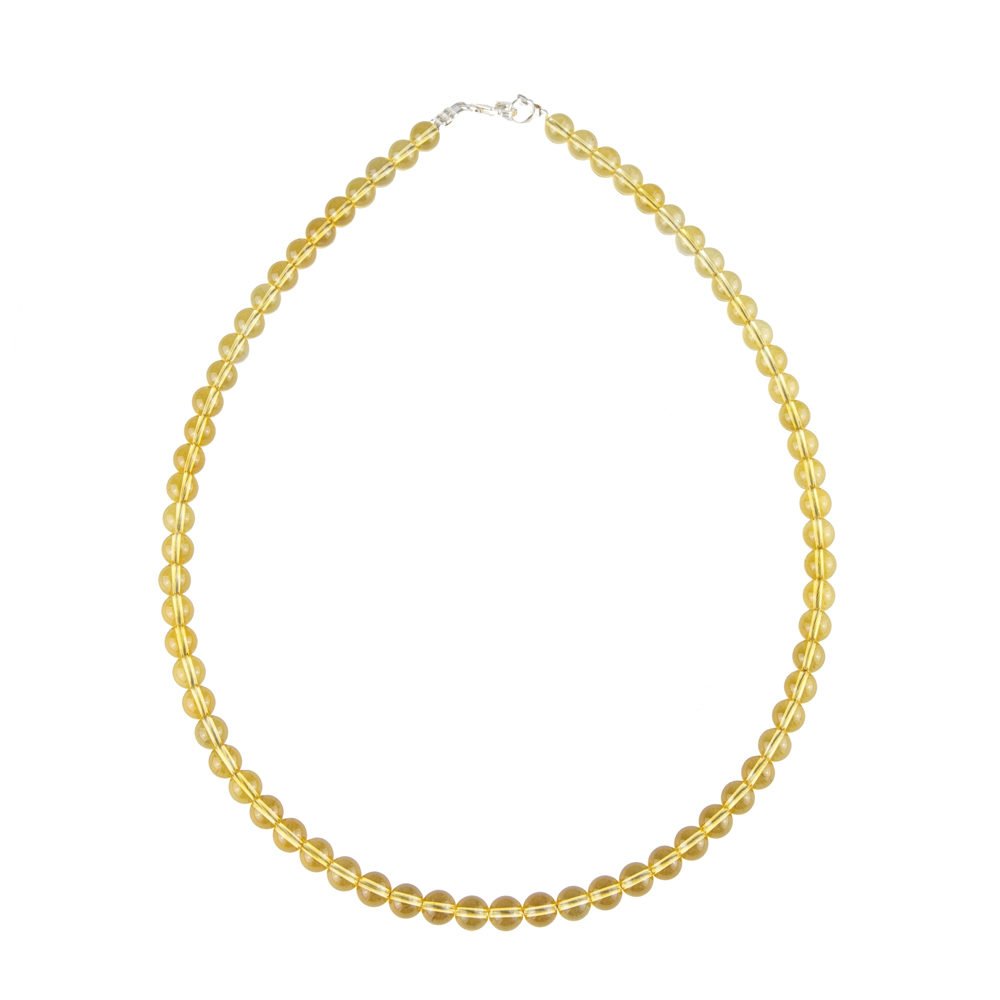 collier citrine pierres boules 6mm