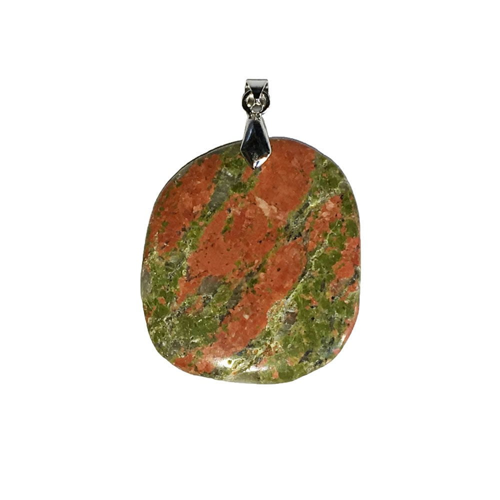 pendentif unakite pierre plate