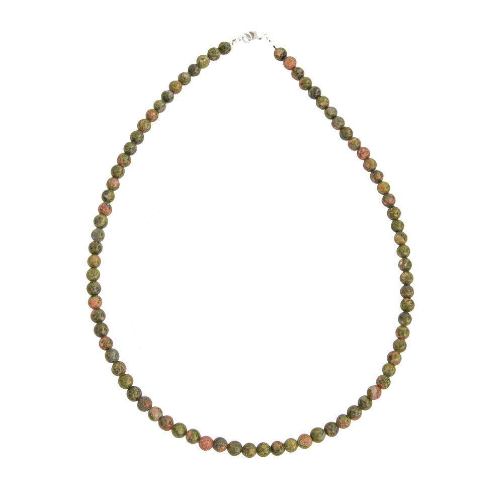 Collier unakite pierres boules 6mm