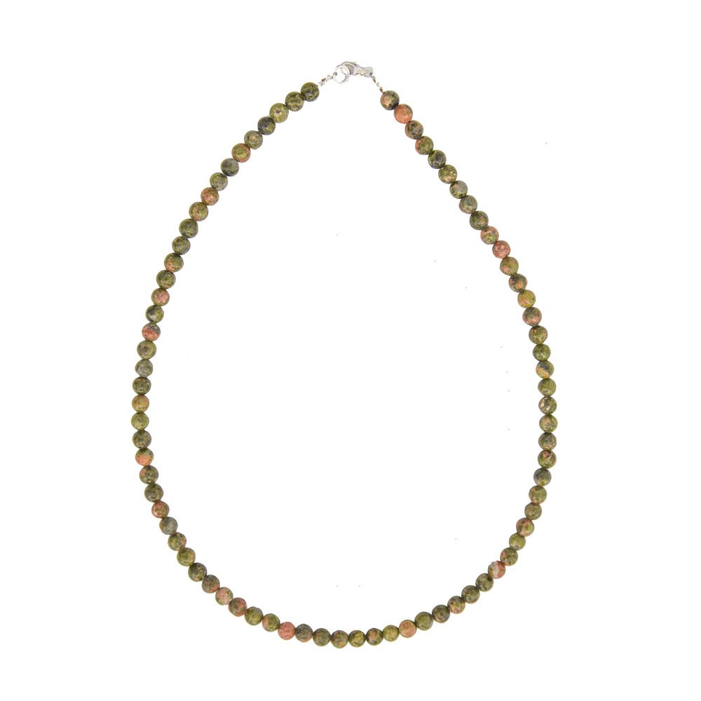 Collier unakite pierres boules 6mm