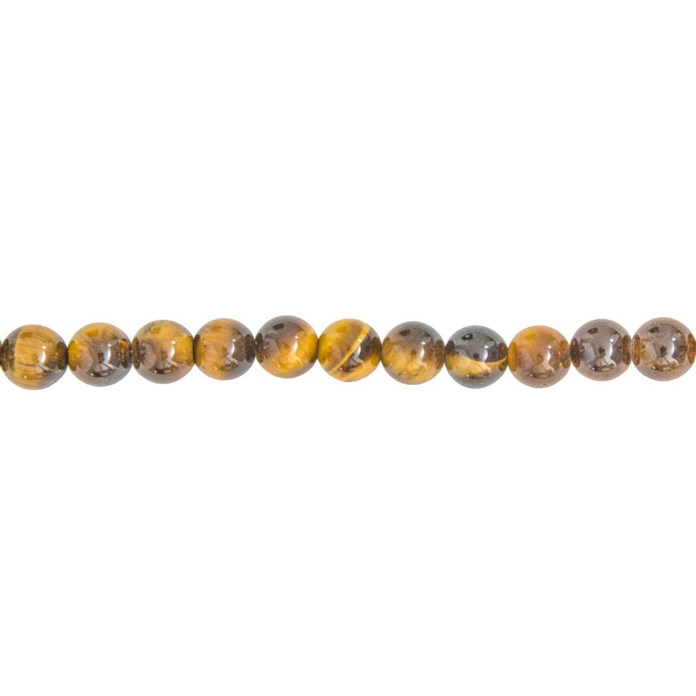 fil oeil de tigre pierres boules 6mm