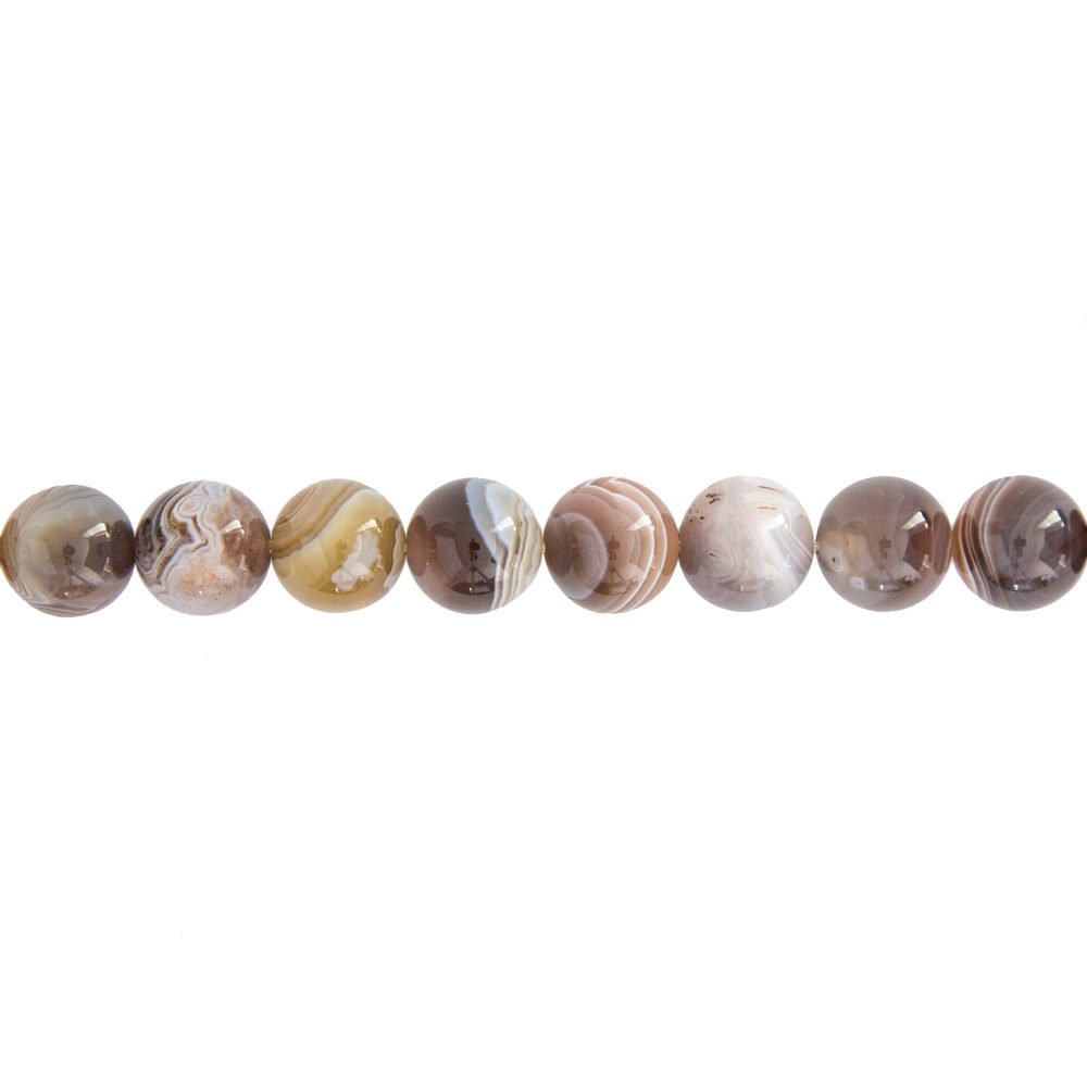 fil agate botswana pierres boules 12mm