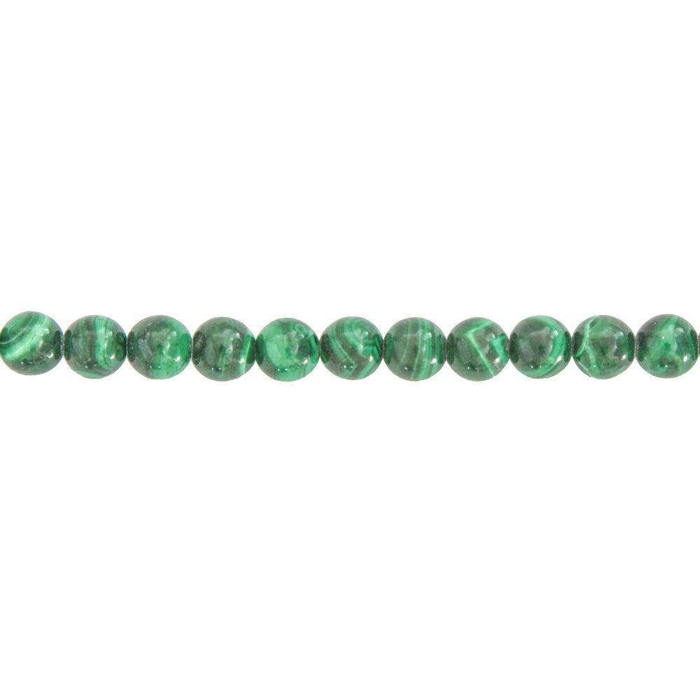 fil malachite pierres boules 6mm