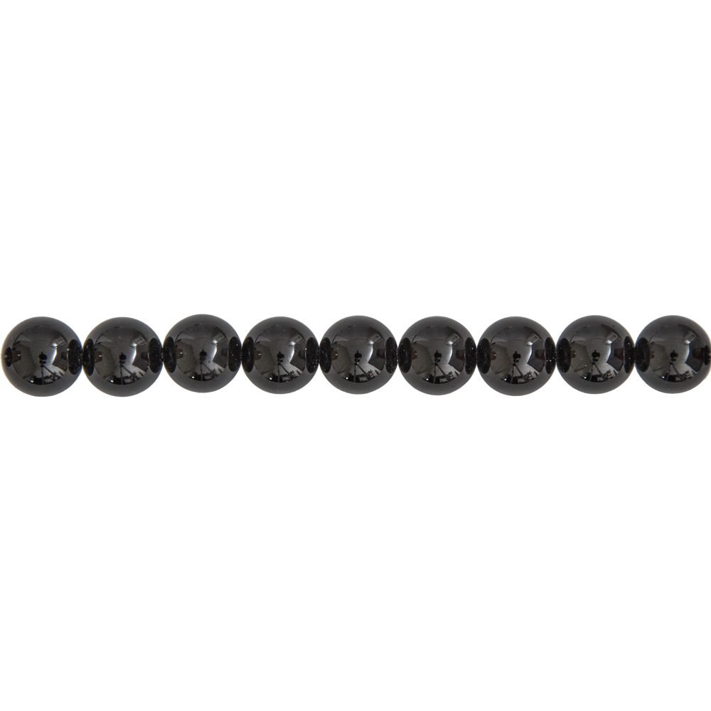 fil tourmaline noire pierres boules 10mm