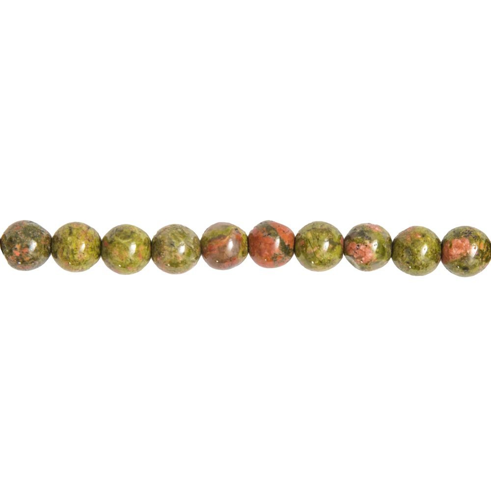 fil unakite pierres boules 8mm