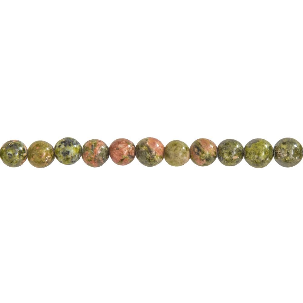 fil unakite pierres boules 6mm