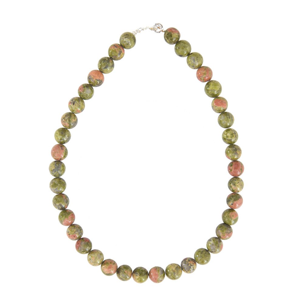 collier unakite pierres boules 12mm