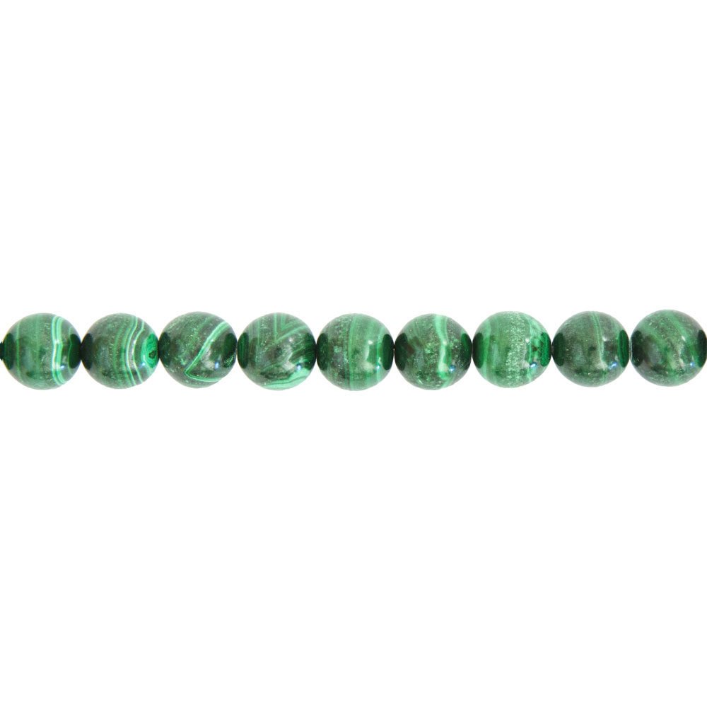 fil malachite pierres boules 10mm