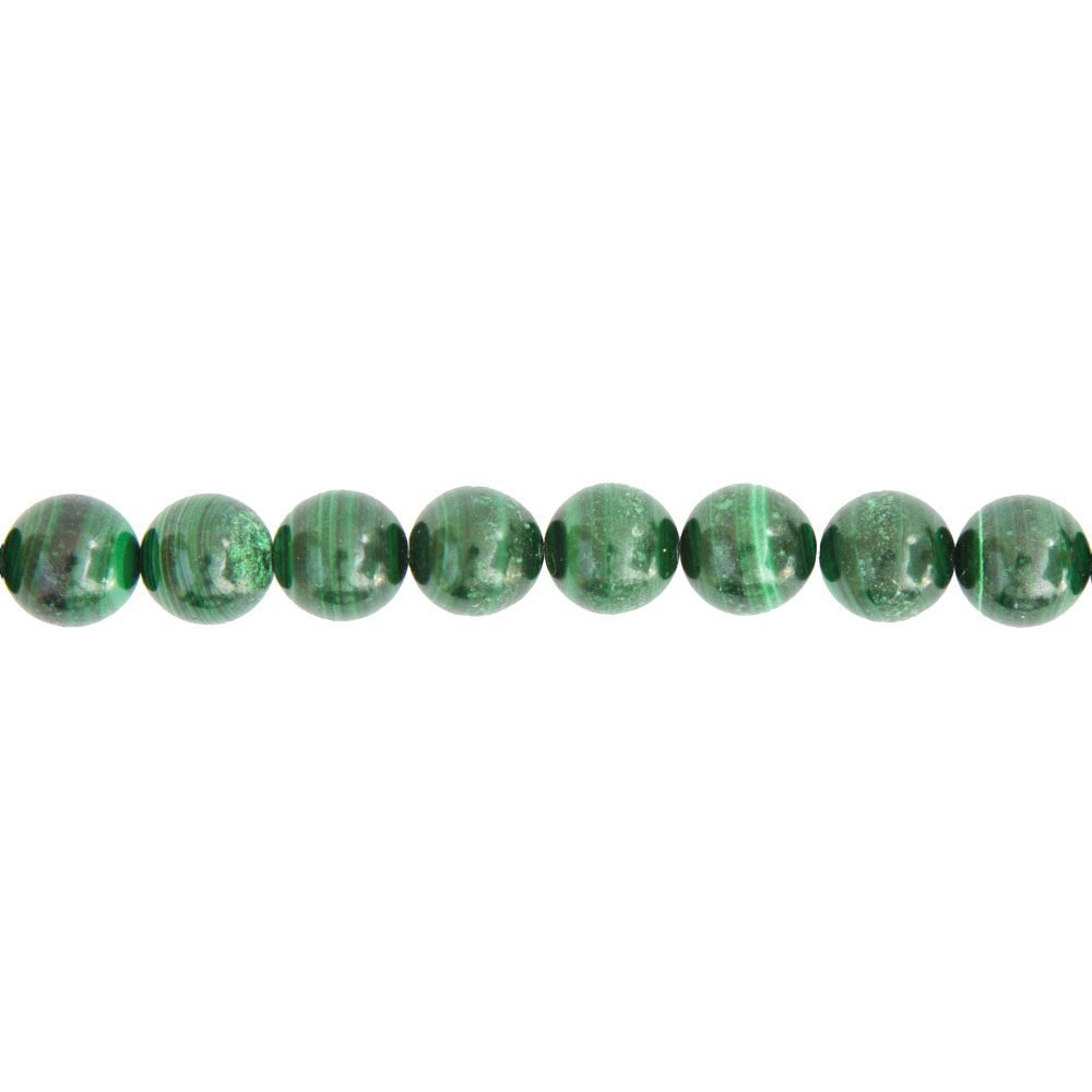 fil malachite pierres boules 12mm