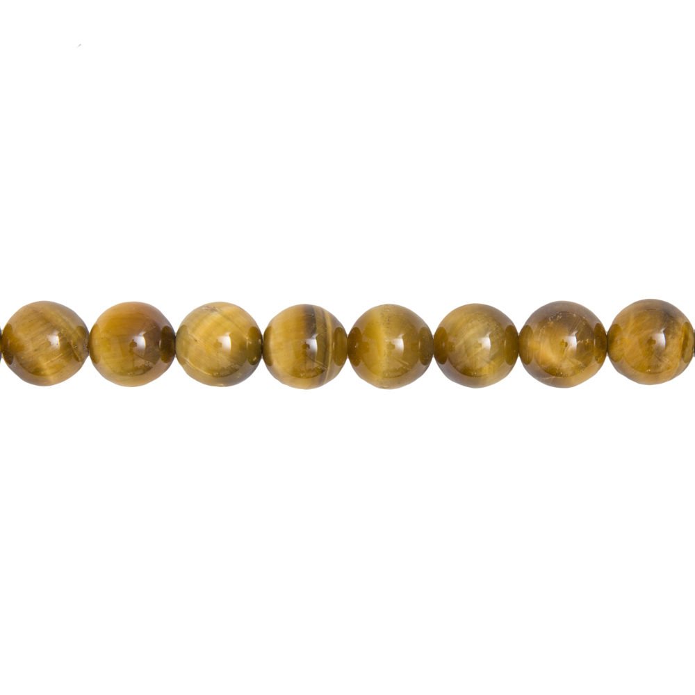 fil oeil de tigre doré pierres boules 12mm