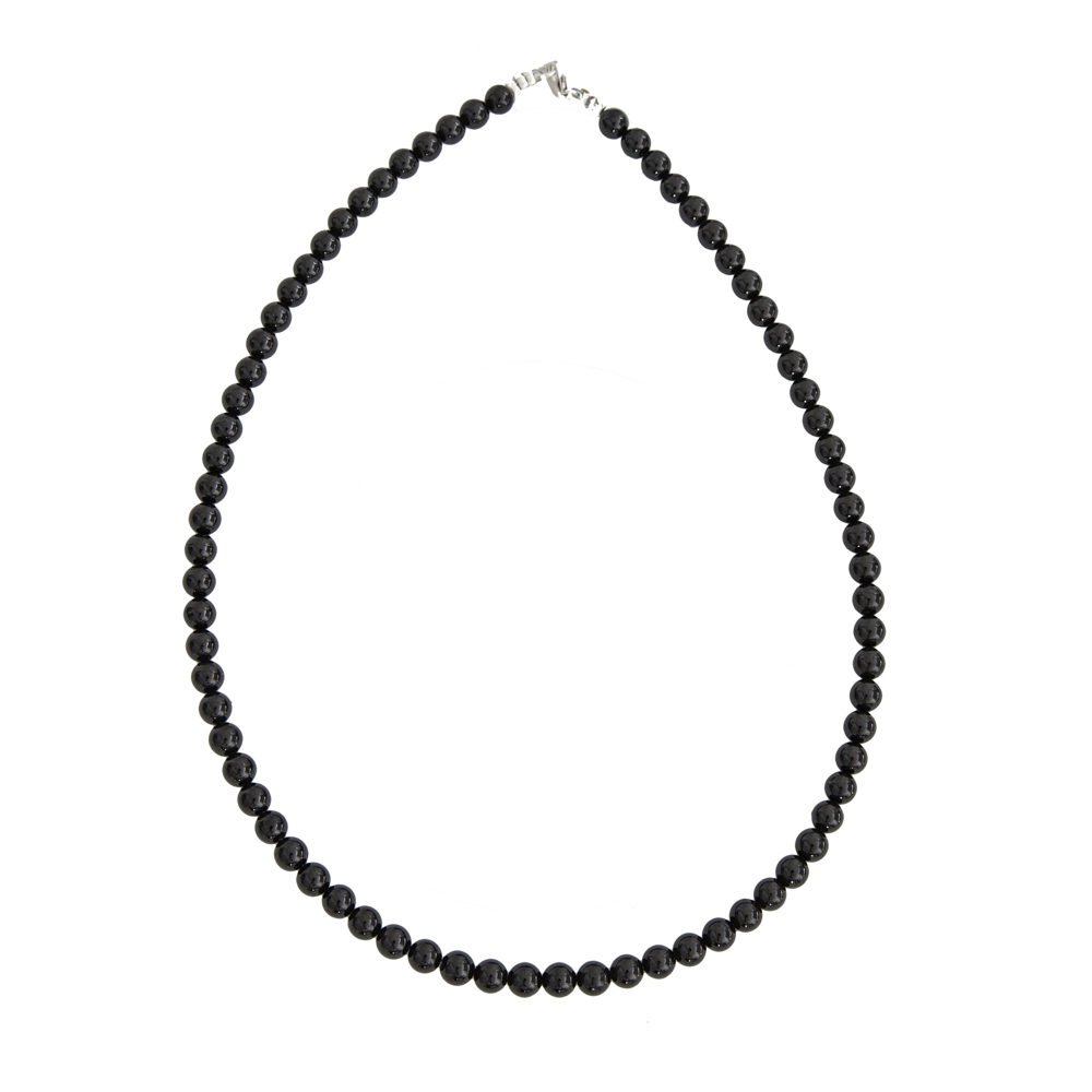 collier tourmaline noire pierres boules 6mm