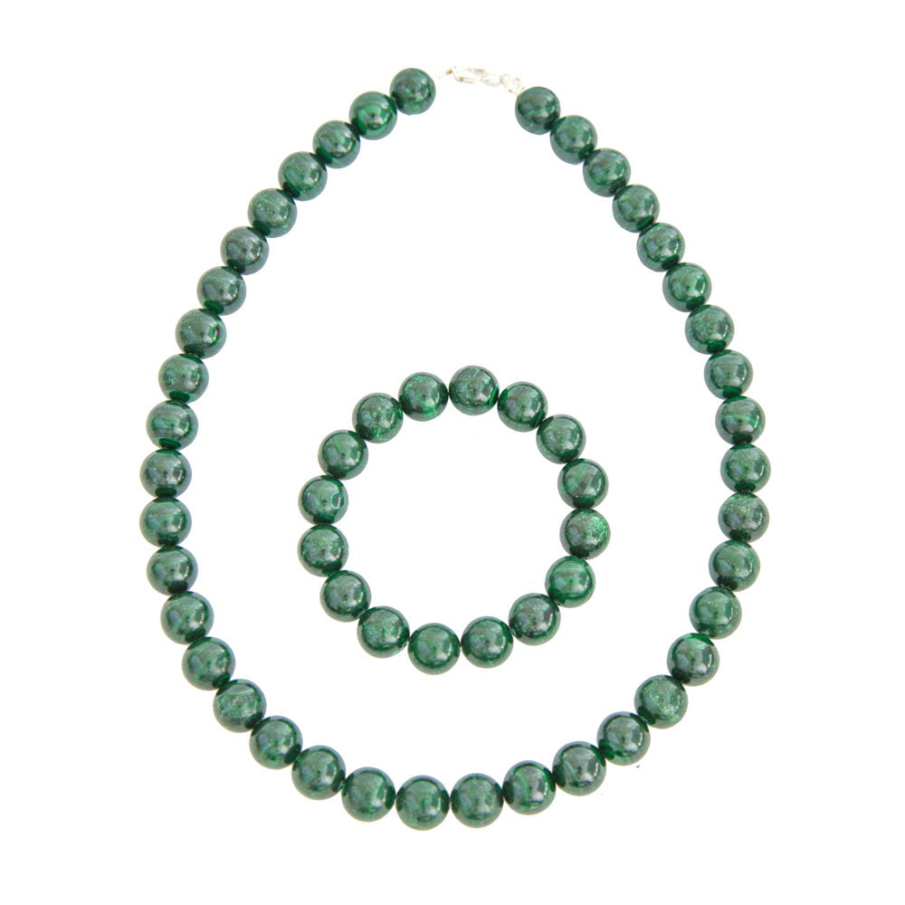 coffret malachite pierres boules 12mm