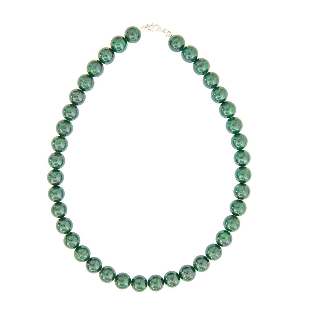 collier malachite pierres boules 12mm