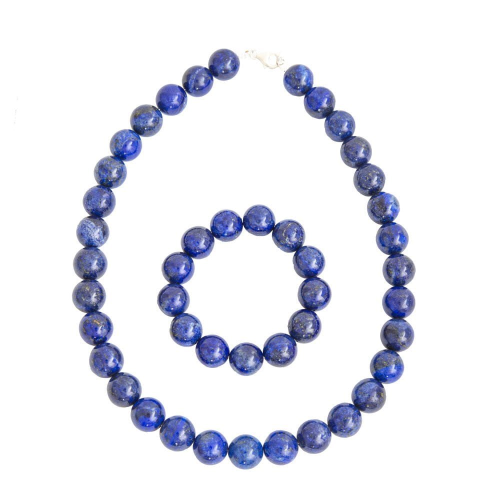 coffret lapis lazuli pierres boules 14mm