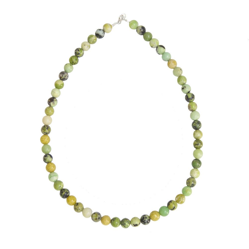 collier chrysoprase pierres boules 8mm