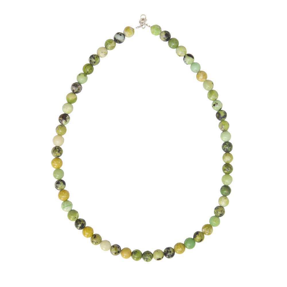 collier chrysoprase pierres boules 8mm