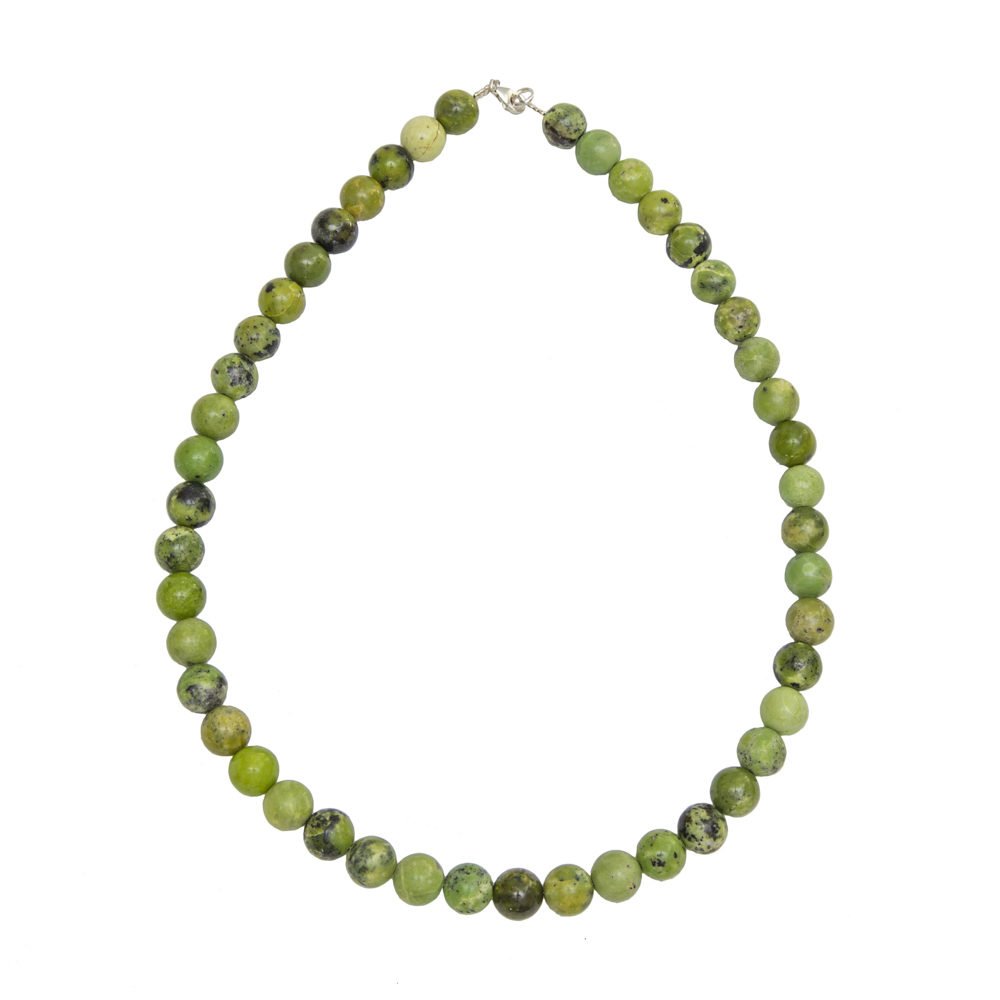 collier chrysoprase pierres boules 10mm