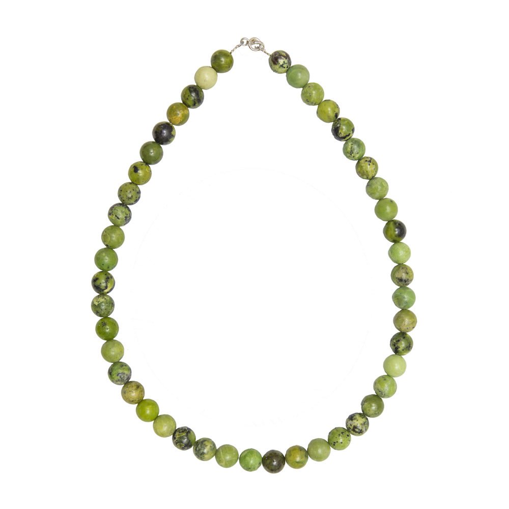 collier chrysoprase pierres boules 10mm