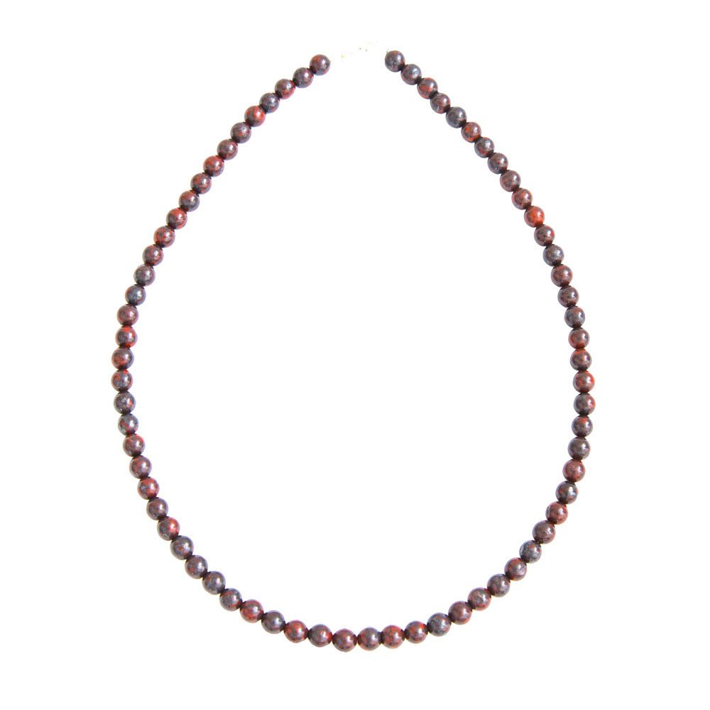 collier jaspe bréchique pierres boules 6mm