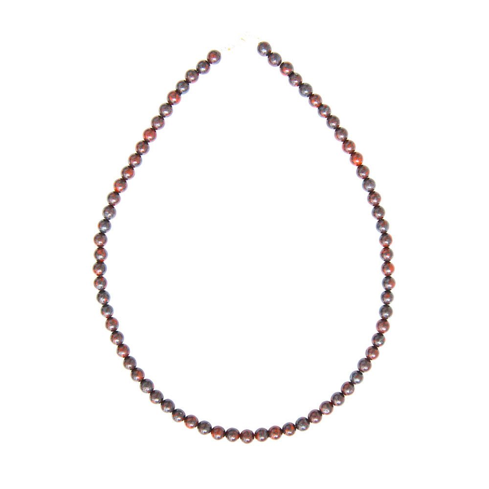 collier jaspe bréchique pierres boules 6mm