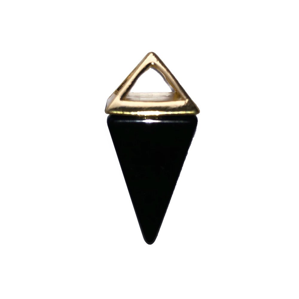 pendentif agate noire pyramide or