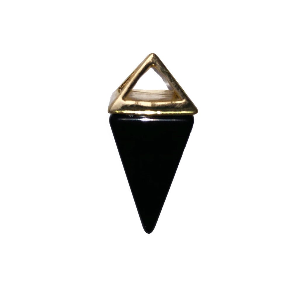 pendentif agate noire pyramide or