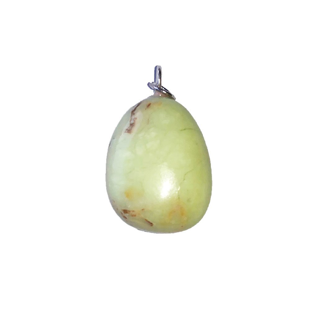 pendentif chrysoprase citron pierre roulée