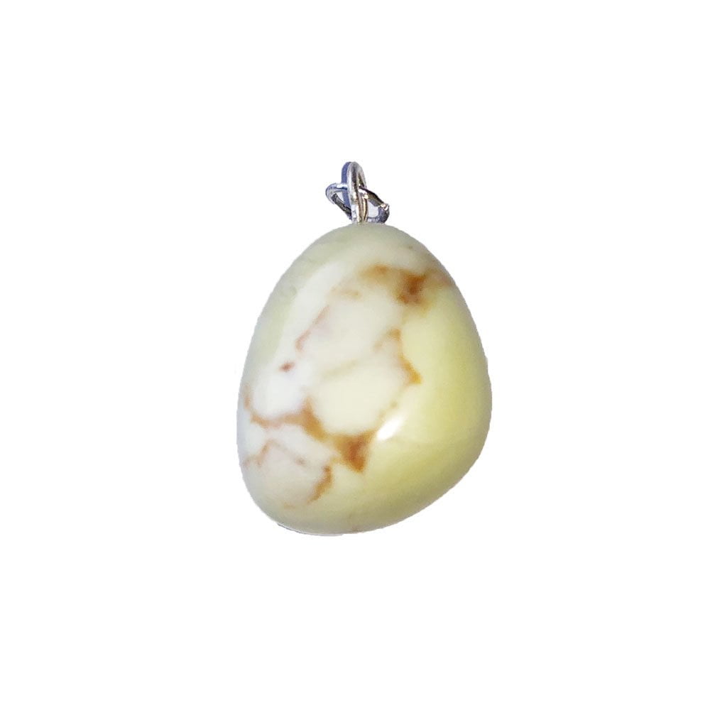 pendentif chrysoprase citron pierre roulée