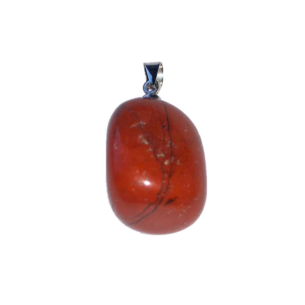 pendentif jaspe rouge pierre roulée