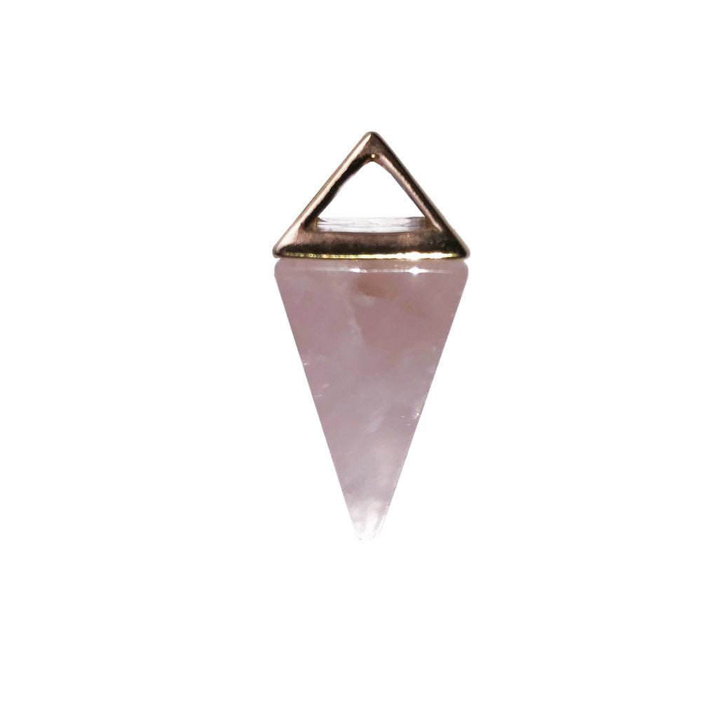 pendentif quartz rose pyramide or