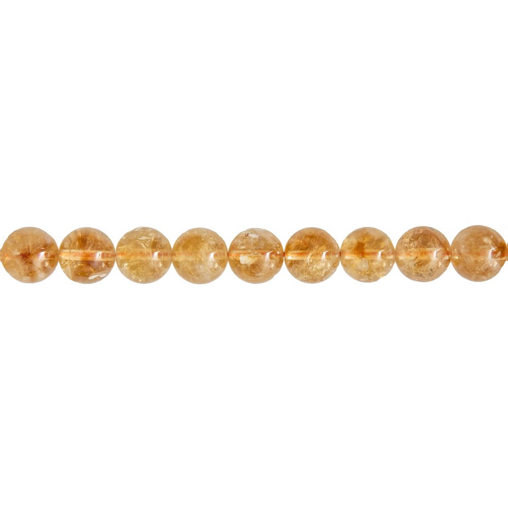 fil citrine pierres boules 10mm