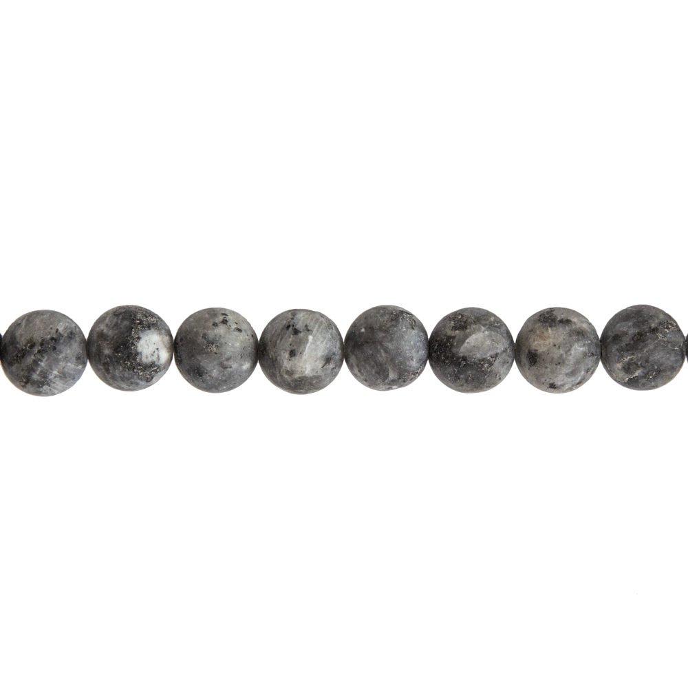 fil larvikite pierres boules 12mm