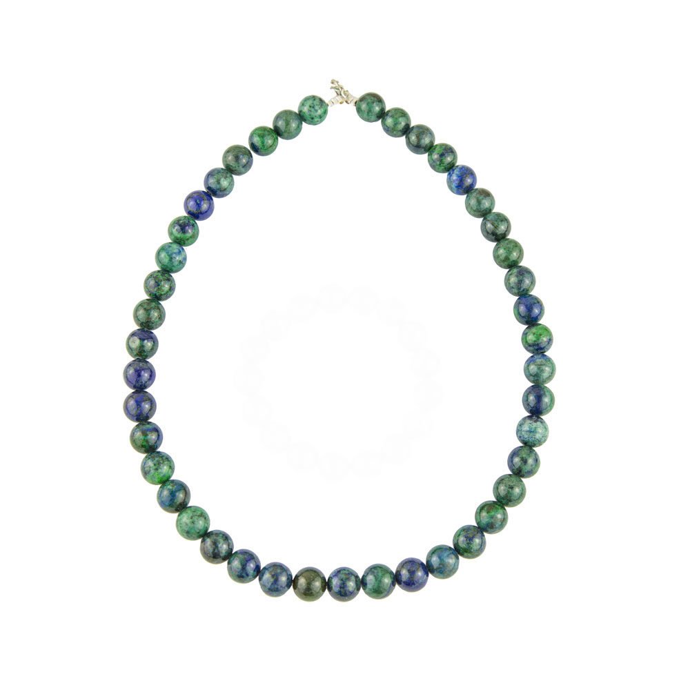 collier chrysocolle pierres boules 10mm