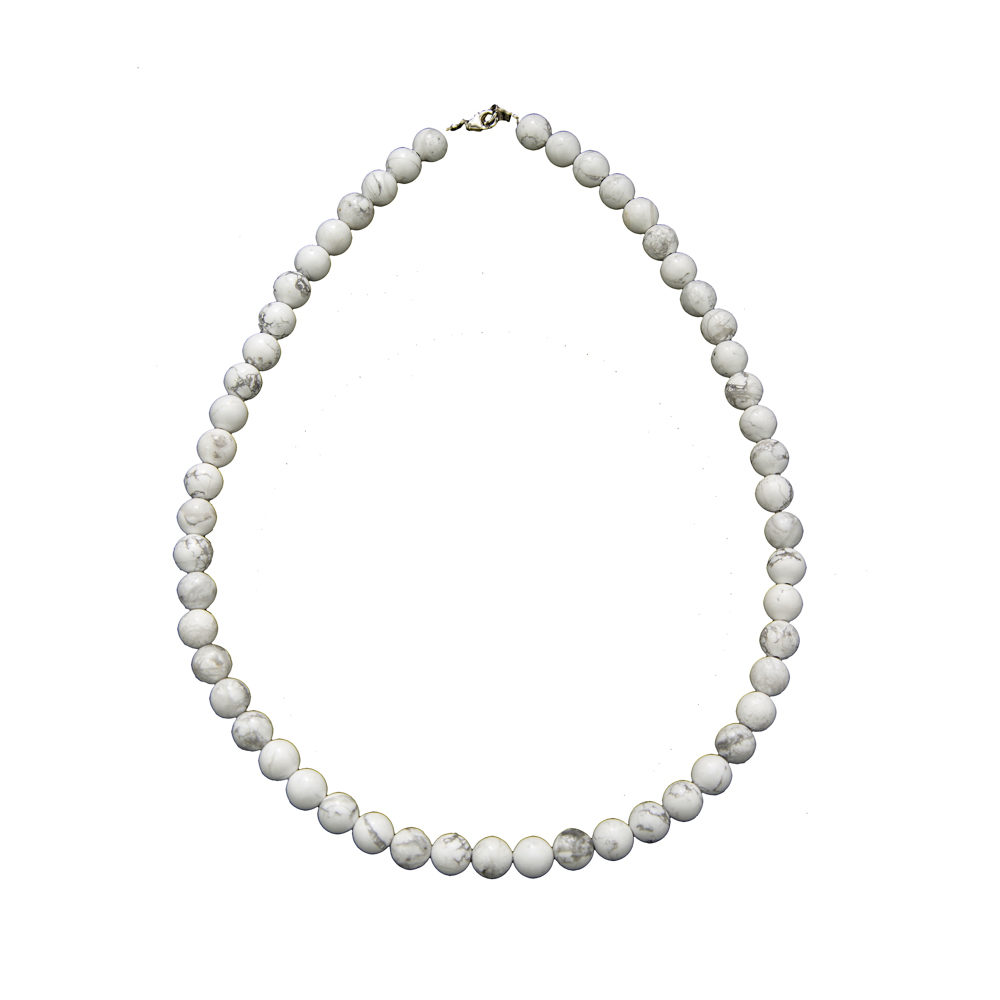 collier howlite pierres boules 8mm