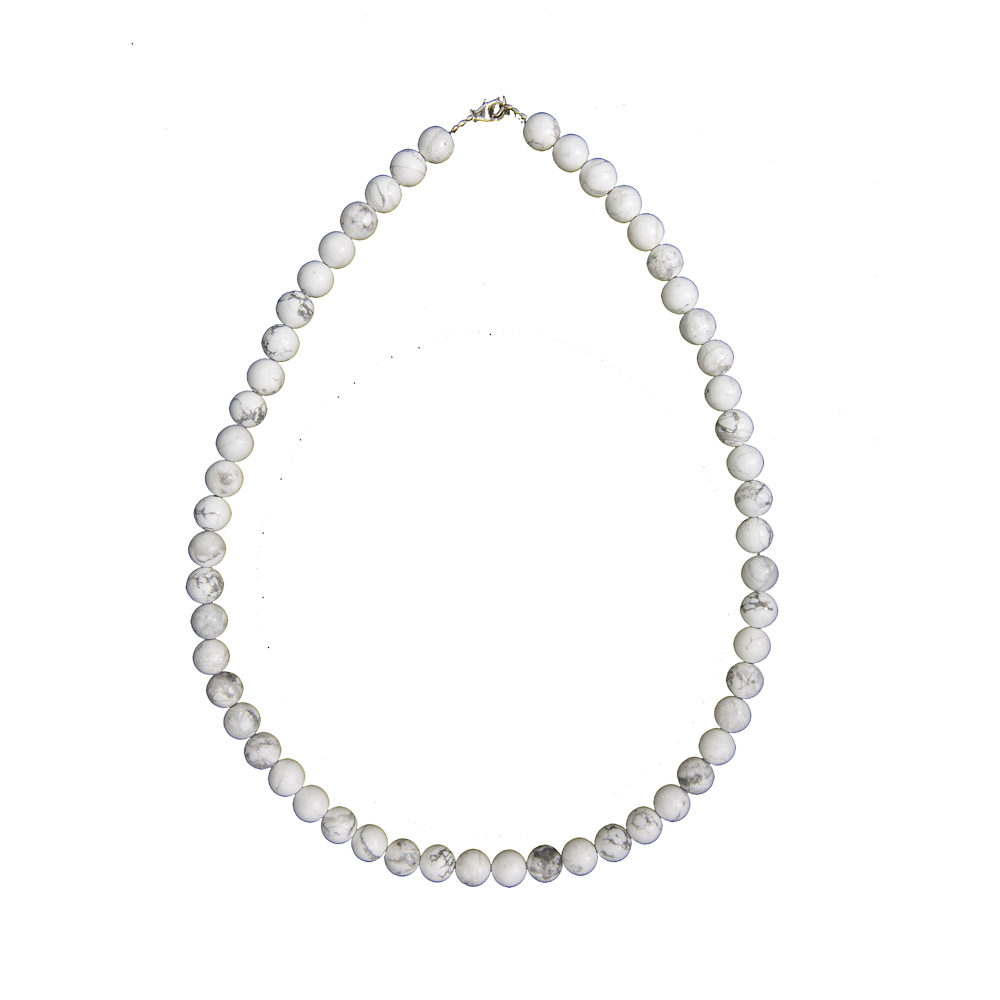 collier howlite pierres boules 8mm