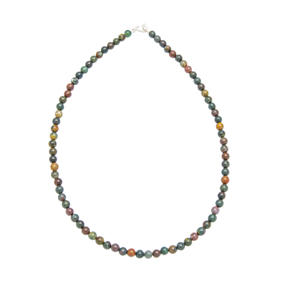 collier jaspe héliotrope pierres boules 6mm