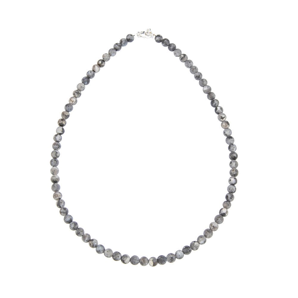 collier larvikite pierres boules 6mm