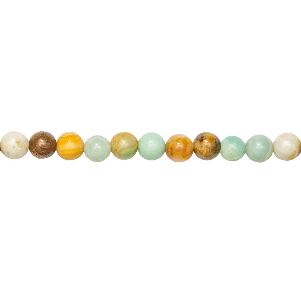 fil amazonite multicolore pierrss boules 6mm