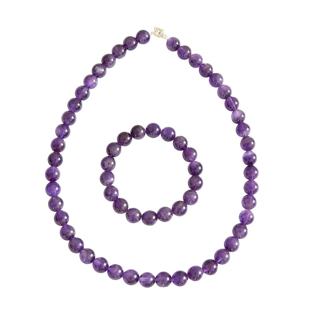 parure amethyste 10mm