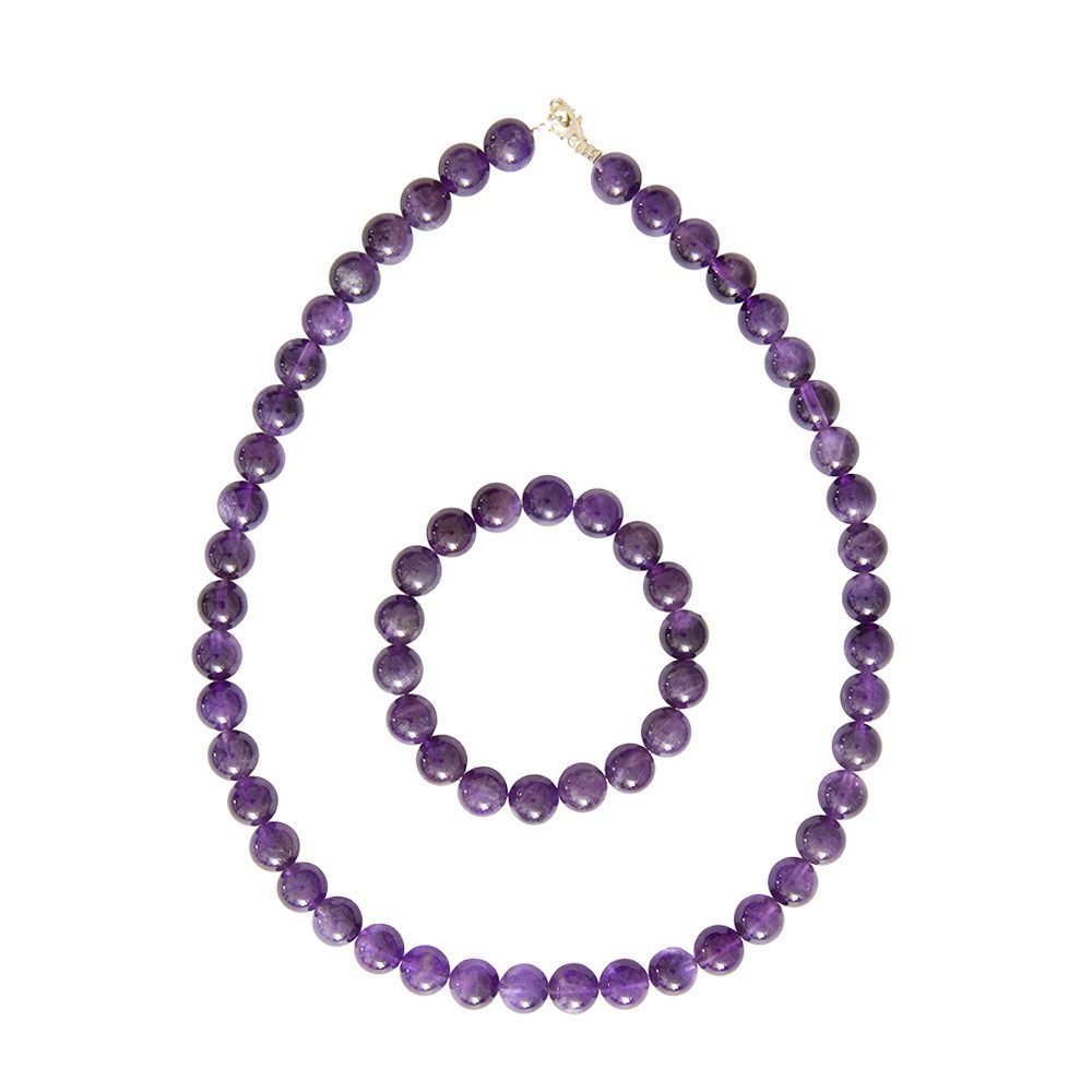 parure amethyste 10mm