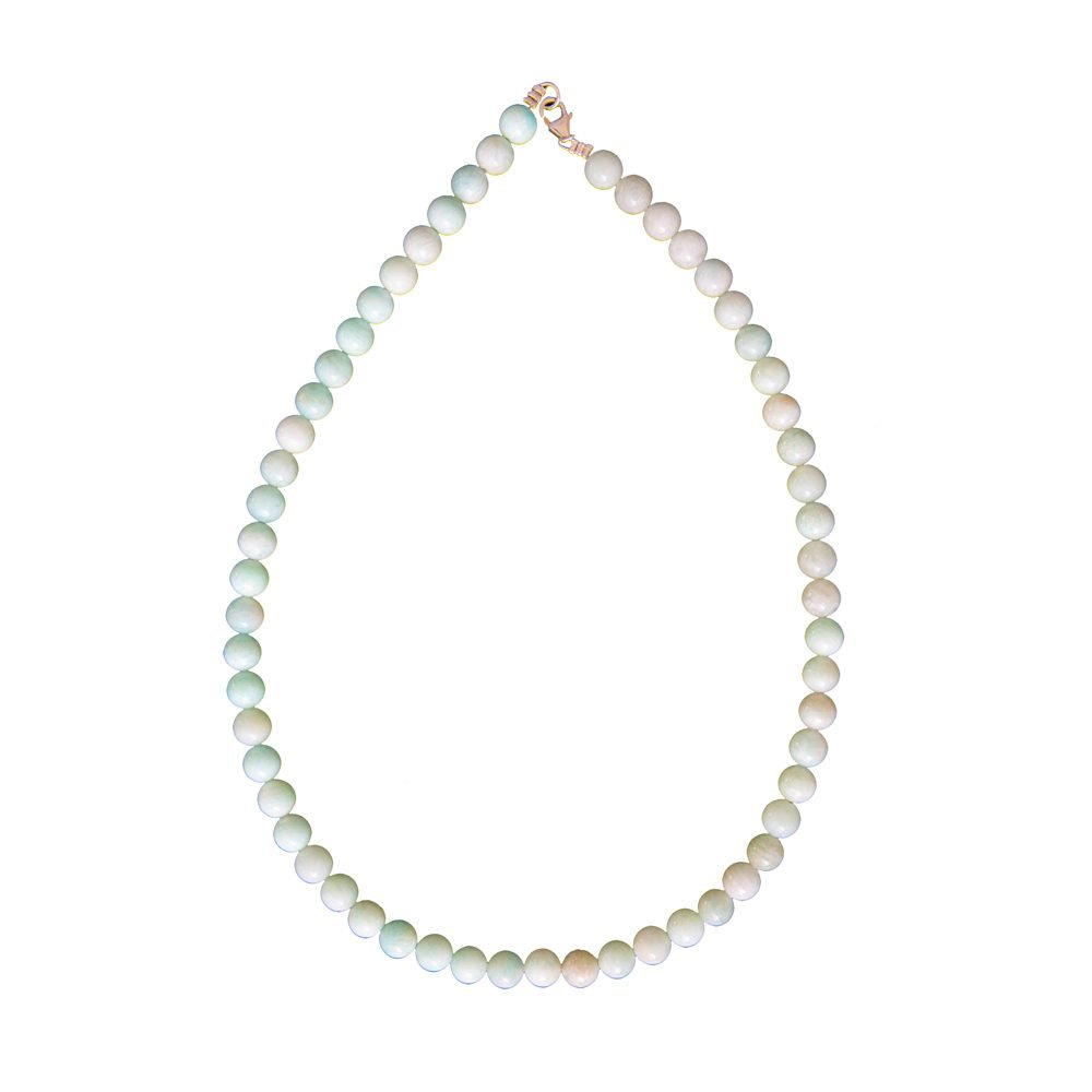 collier amazonite pierres boules 8mm