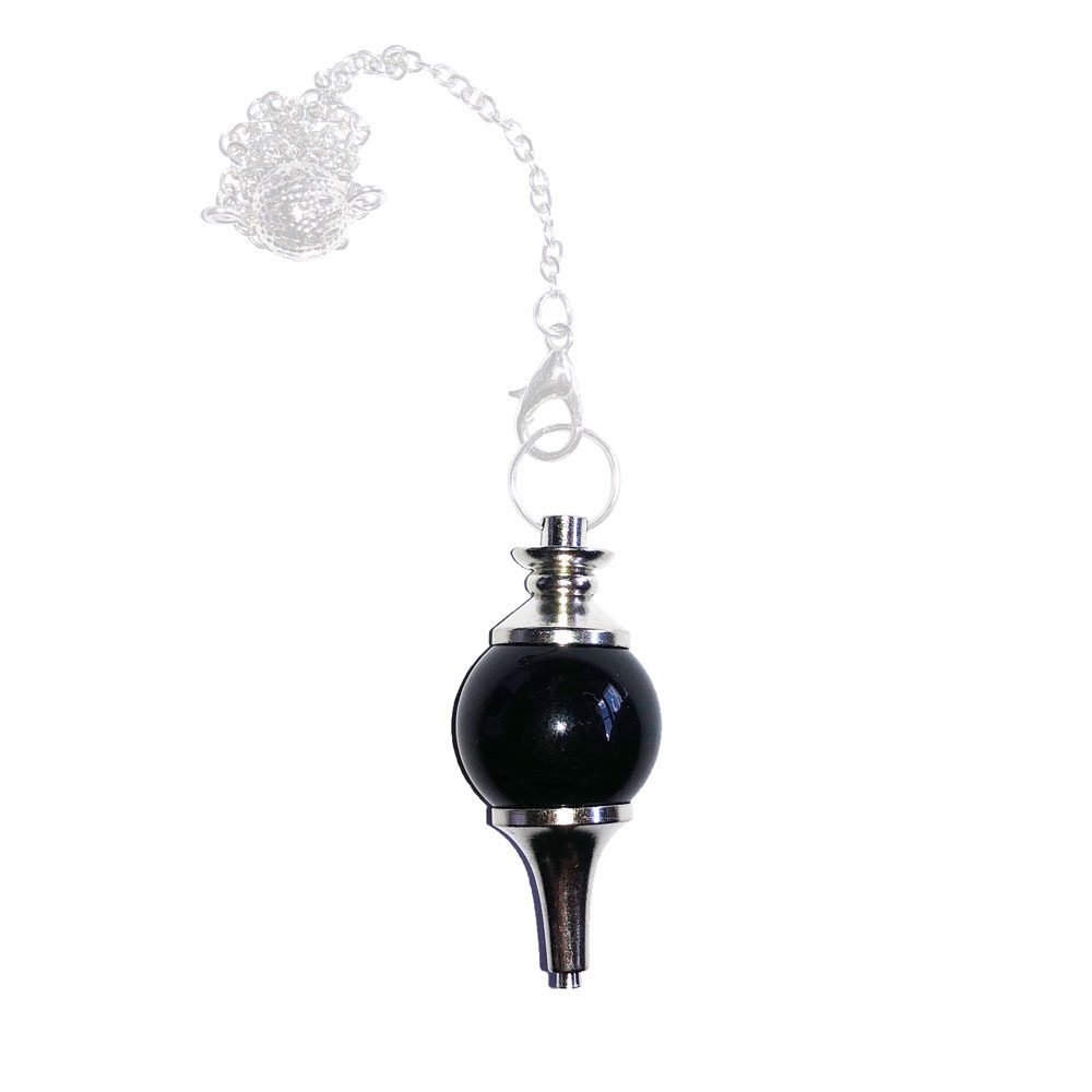 pendule agate noire boule