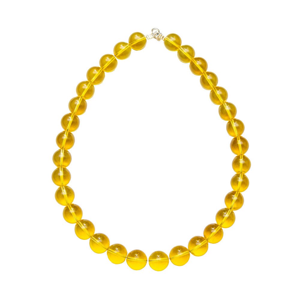 collier citrine pierres boules 14mm