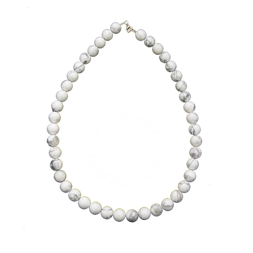 collier howlite pierres boules 10mm