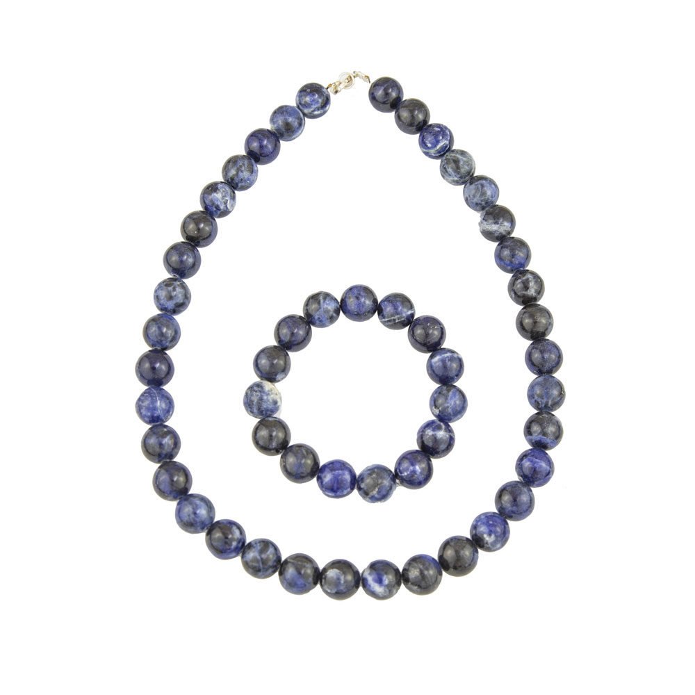 parure sodalite pierres boules 12mm