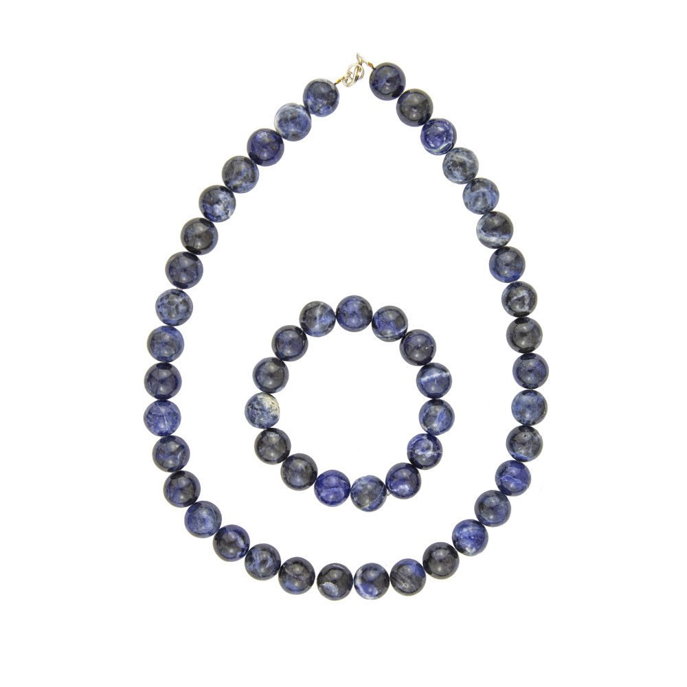 parure sodalite pierres boules 12mm