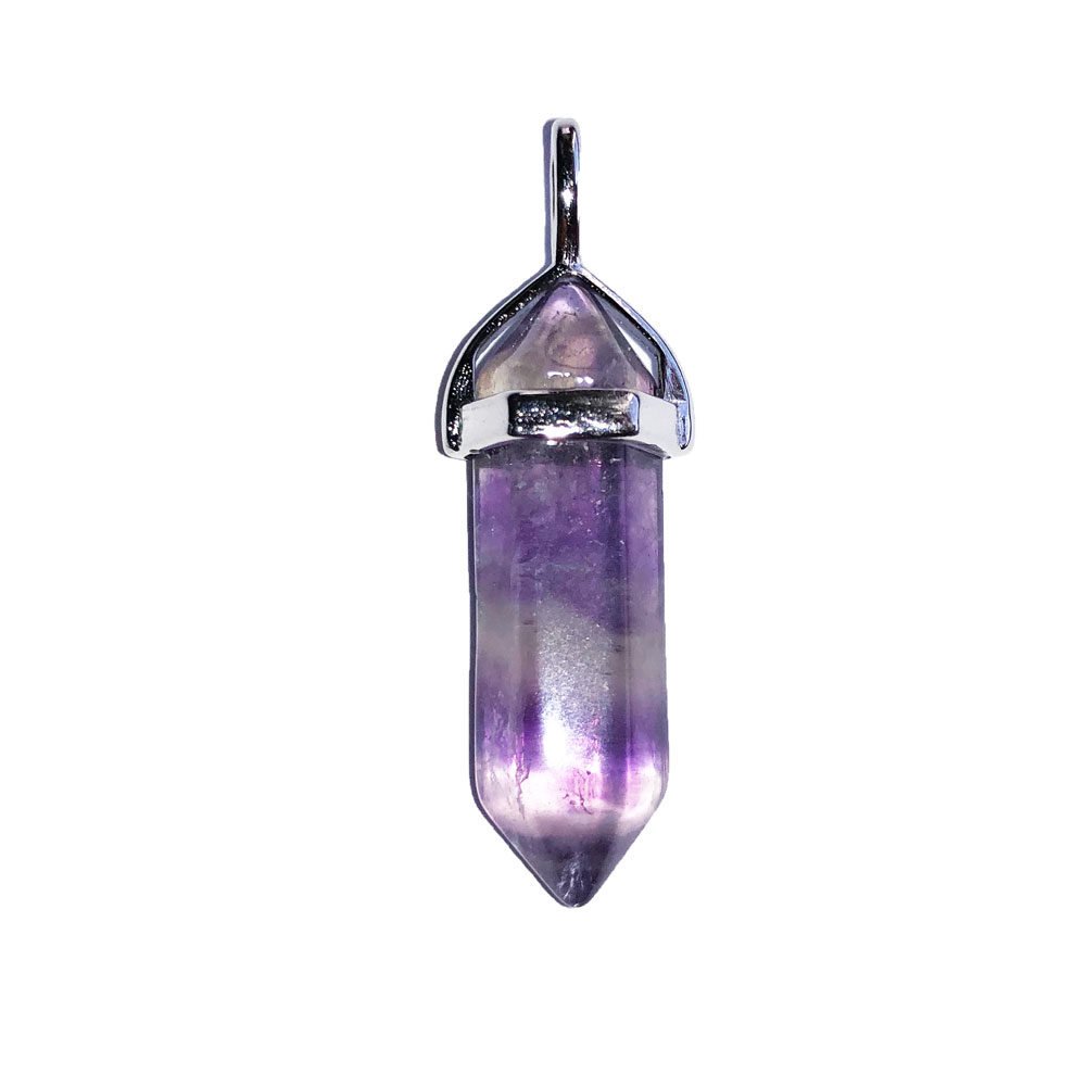 pendentif fluorite violette pointe