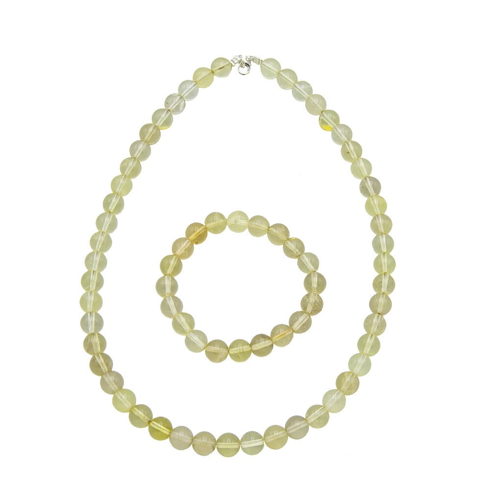 parure topaze citron pierres boules 10mm