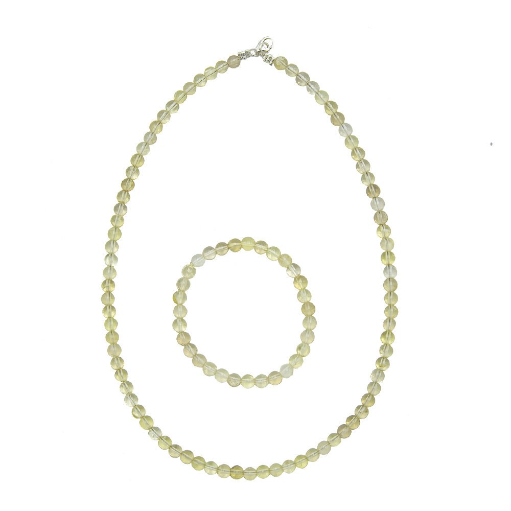 parure topaze citron pierres boules 6mm