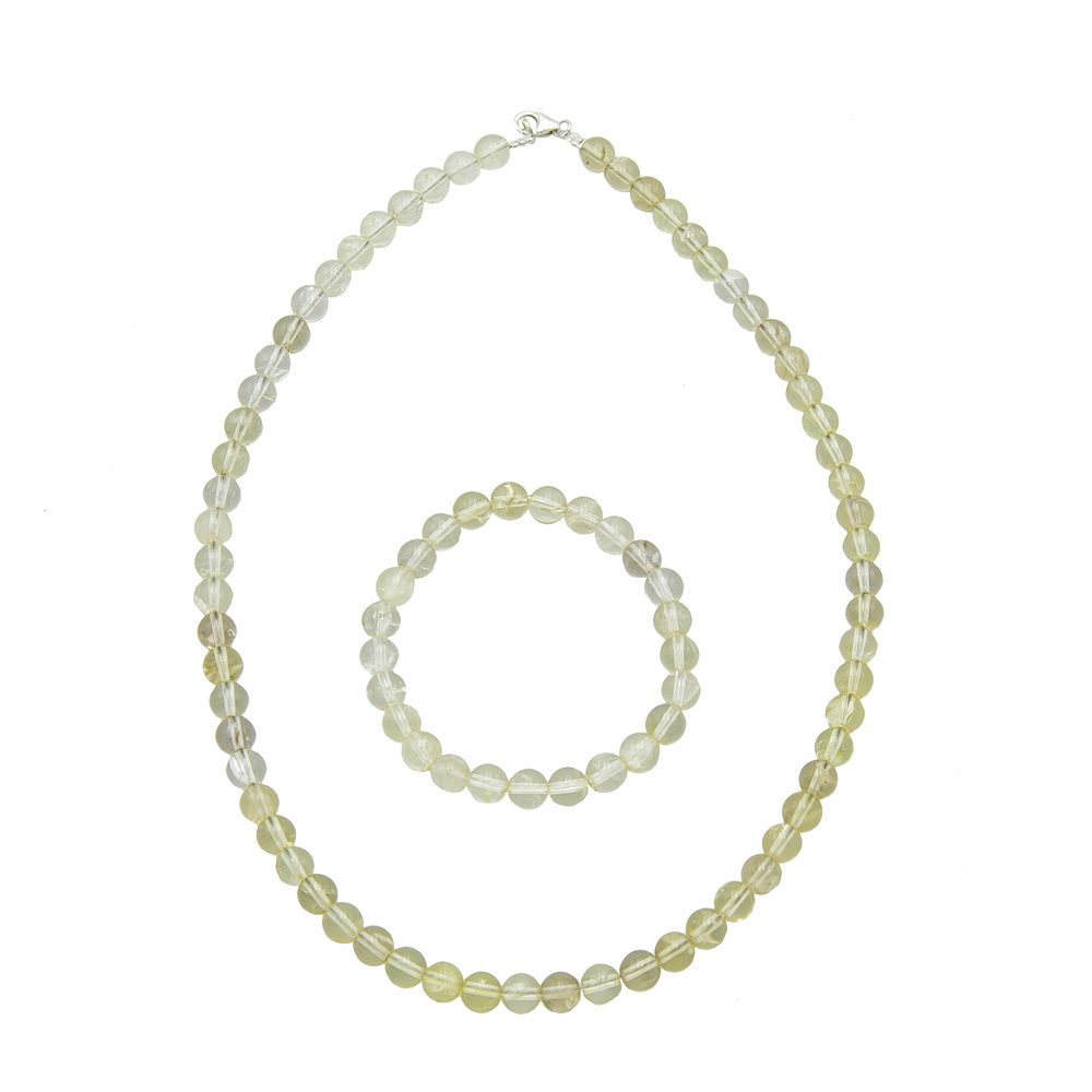 parure topaze citron pierres boules 8mm